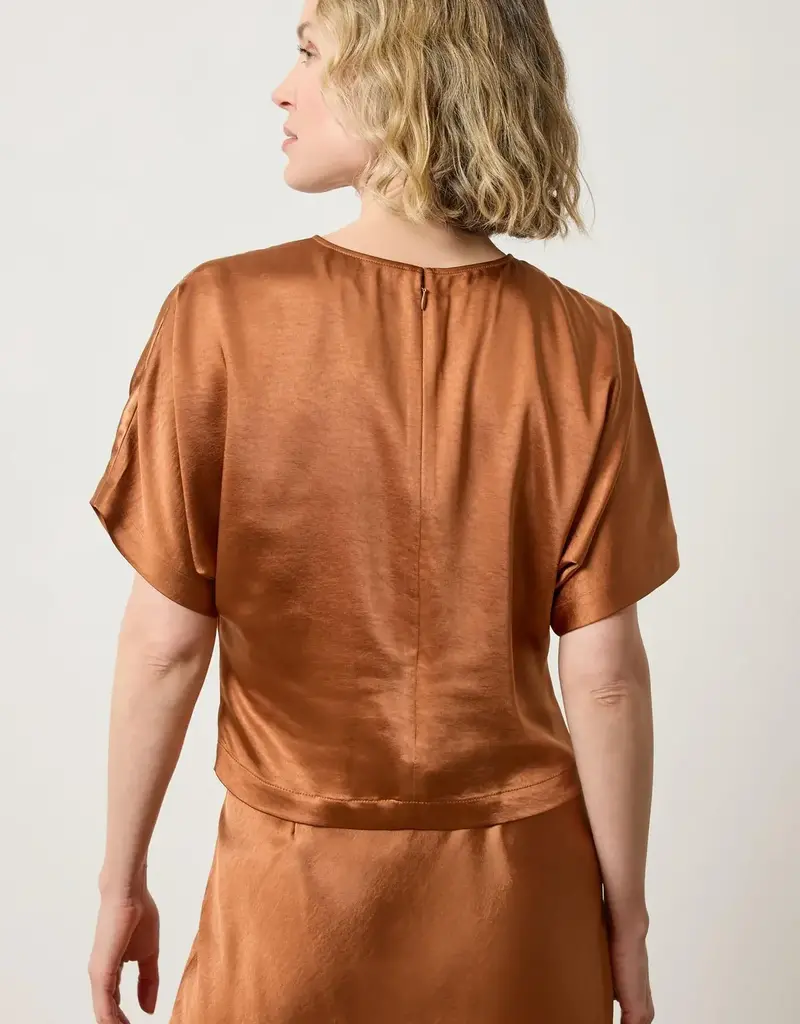Lilla P Lilla P Satin Dolman Short Sleeve Copper