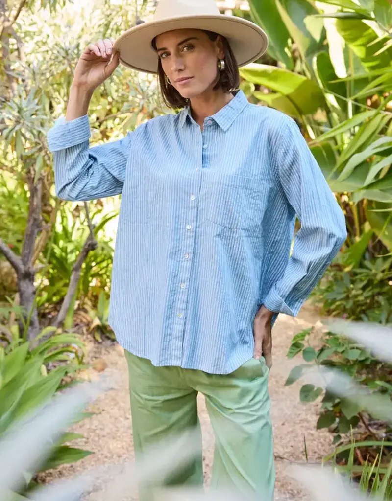 ...and for Good And For Good Boyfriend Shirt Menswear Stripe Chambray & White