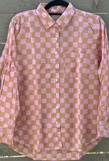 ...and for Good And For Good Boyfriend Shirt Checkerboard Overdye Pink Baked Clay