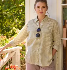 ...and for Good And For Good Boyfriend Shirt Menswear Stripe Olive Oil