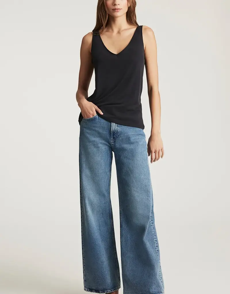 Mavi Florida Mid Rise Wide Leg Jeans Dark Used Classic Blue