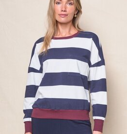 Stateside Stateside Wide Stripe Sweatshirt Tee New Navy/Cream
