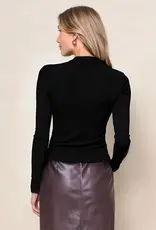 Stateside Stateside 2x1 Fine Rib L/S Crew Black