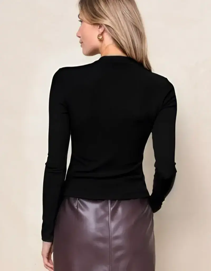 Stateside Stateside 2x1 Fine Rib L/S Crew Black