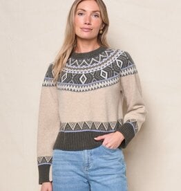 Stateside Stateside Fairisle Button Sweater Thyme Multi