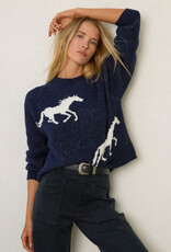 Margaret O'Leary Margaret O'Leary Horse Sweater Navy/Ivory