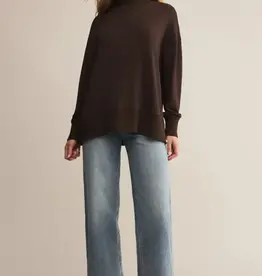 Z Supply Z Supply Sable Rib Sweatshirt Chocolate Cherry