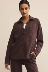 Z Supply Z Supply All Day Knit Jacket Chocolate Cherry