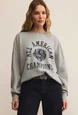 Z Supply Z Supply Champs Sunday Sweatshirt Classic Heather Grey