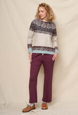 Sundry Reverse Jacquard Pullover Sweater Oyster