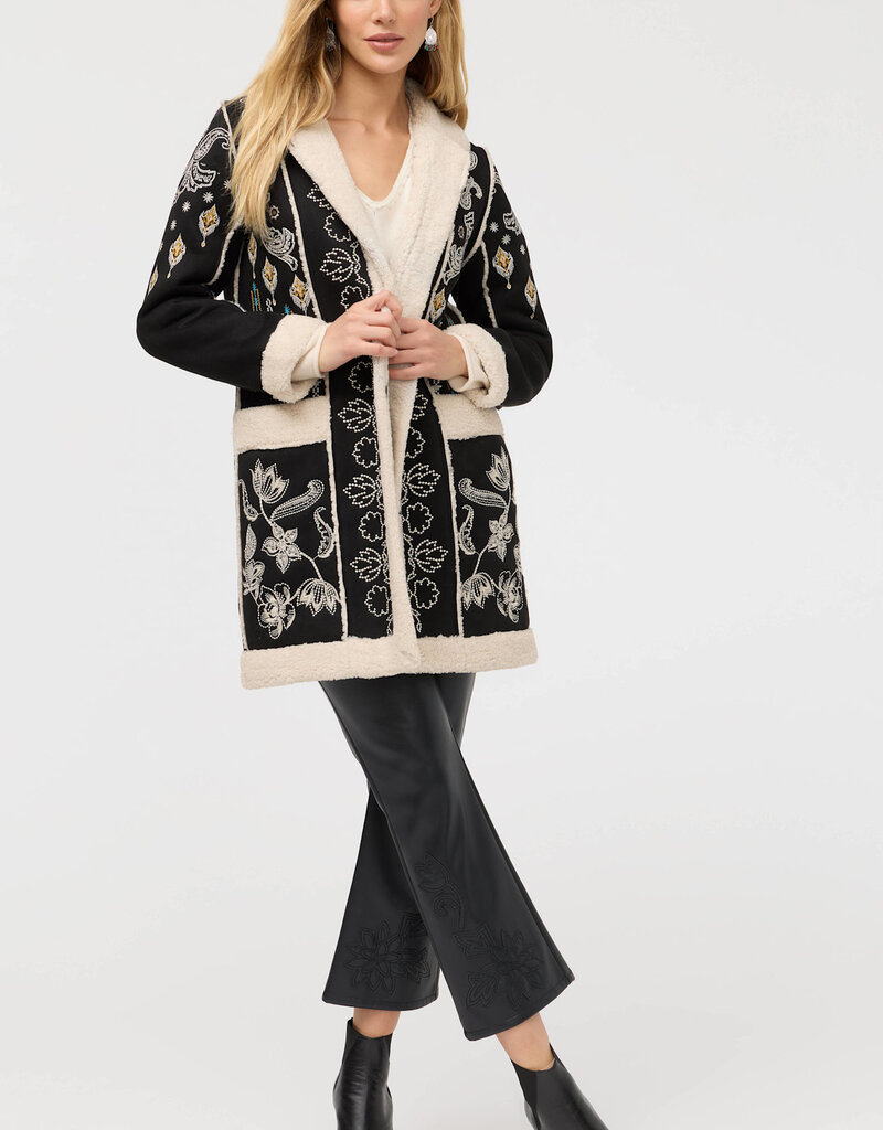 Johnny Was Johnny Was Lori Faux Suede Sherpa Jacket Cheyenne