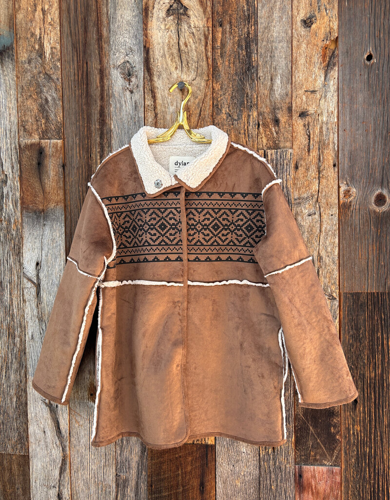 Dylan Dylan Fairisle Amber Coat Brown