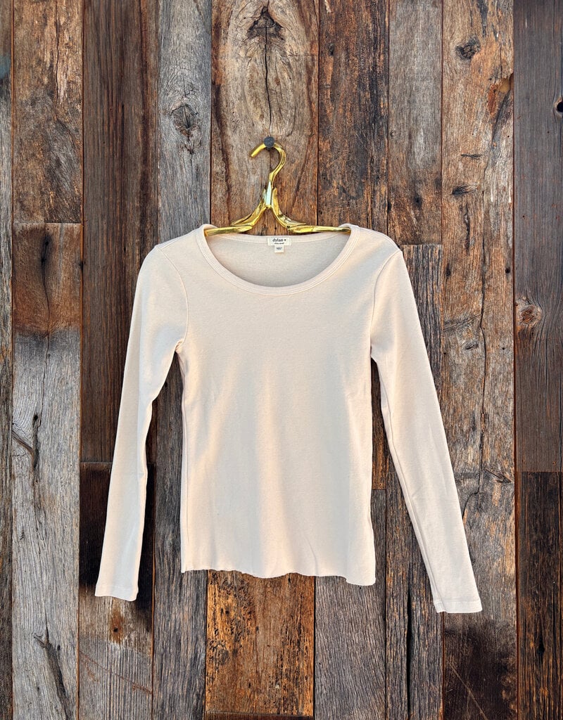 Dylan Dylan Cate Jude Rib LS Crewneck Almond