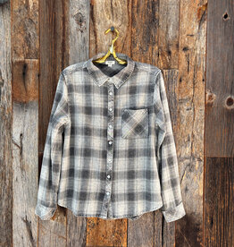 Dylan Dylan Asher Plaid Button Up Black/Grey