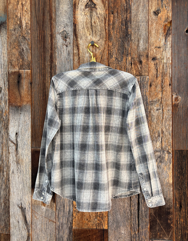 Dylan Dylan Asher Plaid Button Up Black/Grey