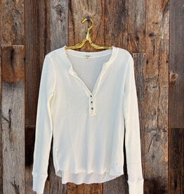 Dylan Dylan Brooks Button Top Winter White