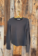 Dylan Dylan Stella Sweater Snap Cuff Black