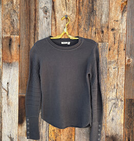Dylan Dylan Stella Sweater Snap Cuff Black