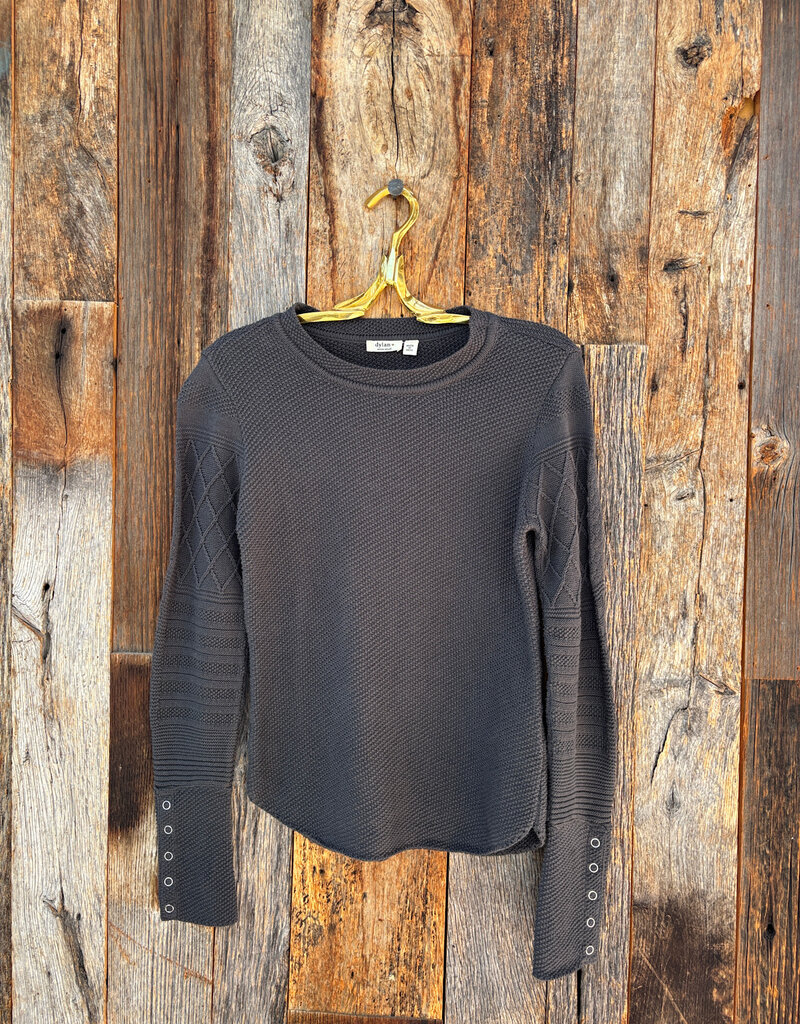 Dylan Dylan Stella Sweater Snap Cuff Black