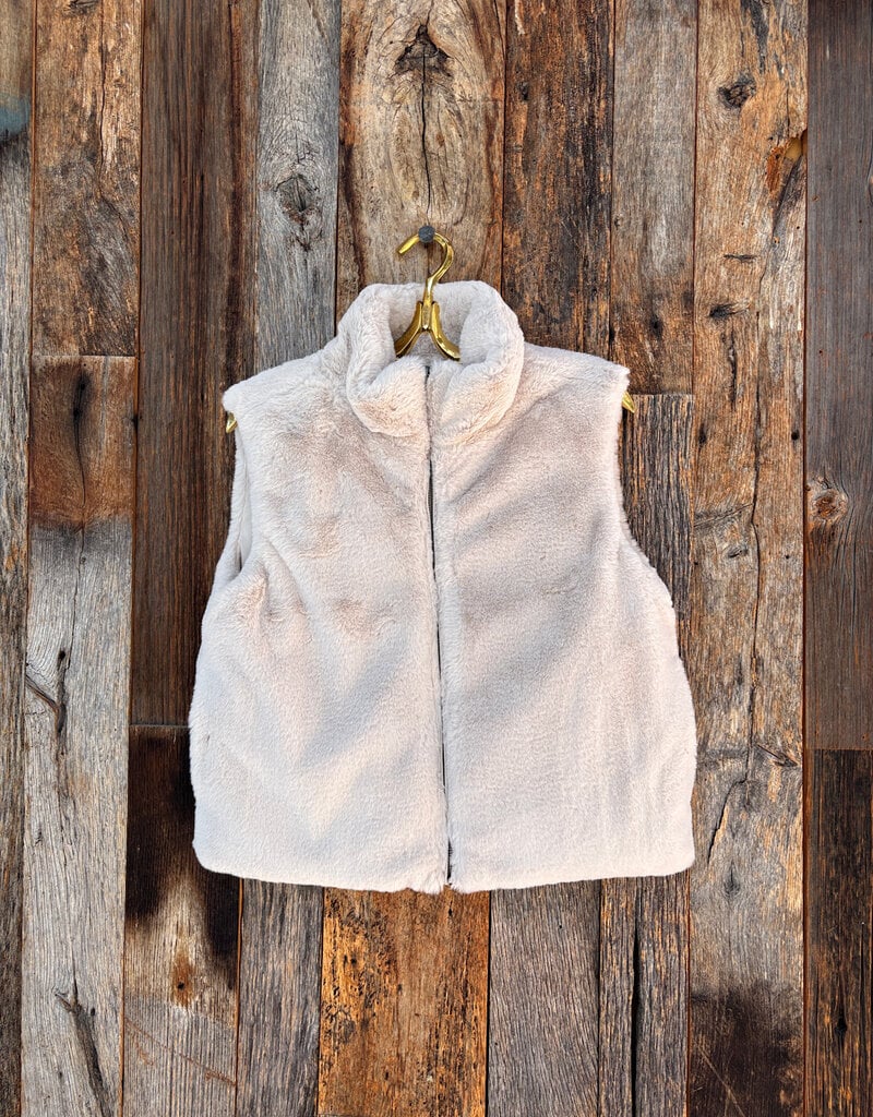 Dylan Dylan Classic Fur Vest Reversable Ecru