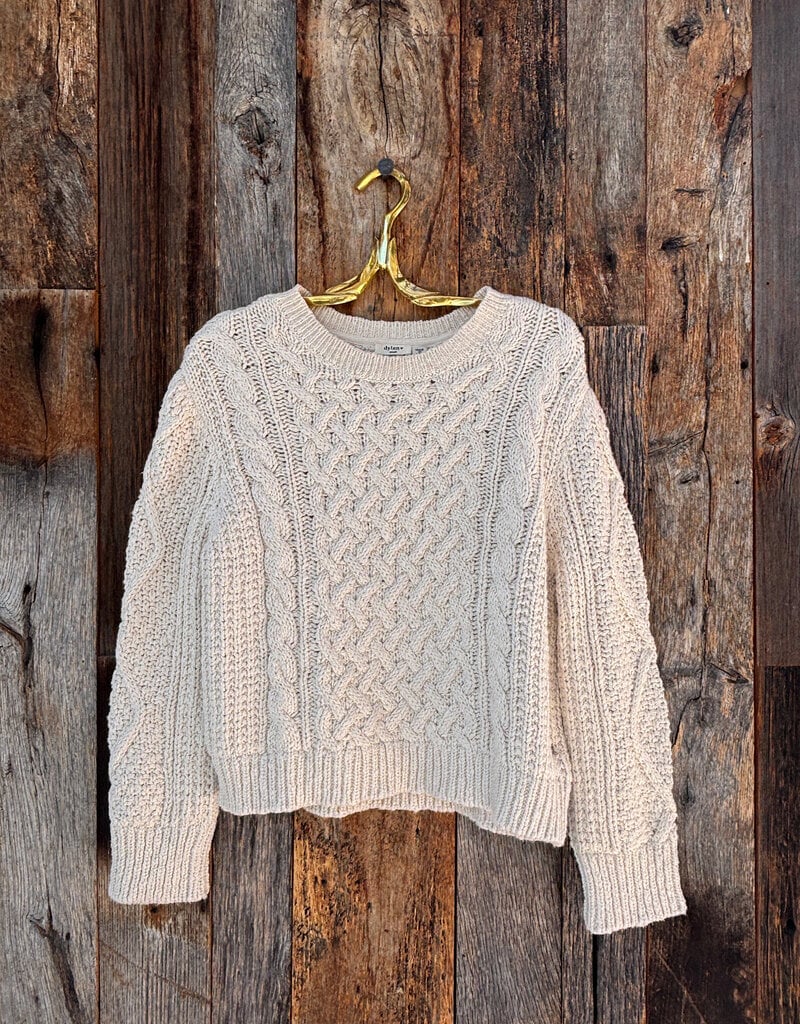 Dylan Dylan Charlotte Cable Crew Sweater Natural