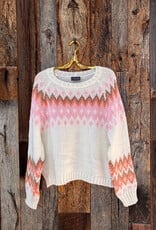 Wooden Ships Wooden Ships Jaxon Fair Isle Raglan Chunky Pure Snow Multi