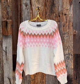 Wooden Ships Wooden Ships Jaxon Fair Isle Raglan Chunky Pure Snow Multi