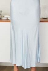 Milio Milano Milio Milano Silky Viscose Rayon Slip Skirt Sky Blue