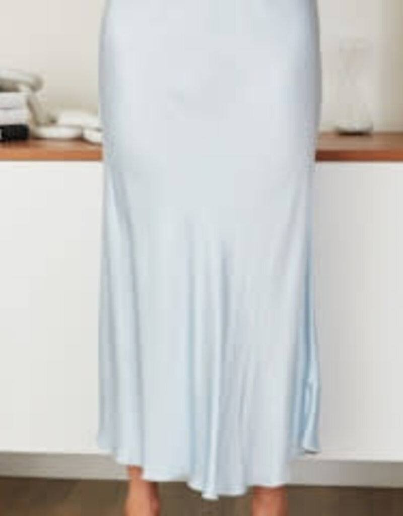 Milio Milano Milio Milano Silky Viscose Rayon Slip Skirt Sky Blue