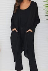Milio Milano Milio Milano Cable Knit Mid Length Cardeigan Black