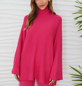 Milio Milano Milio Milano Wide Sleeve Turtleneck Sweater Fuchsia
