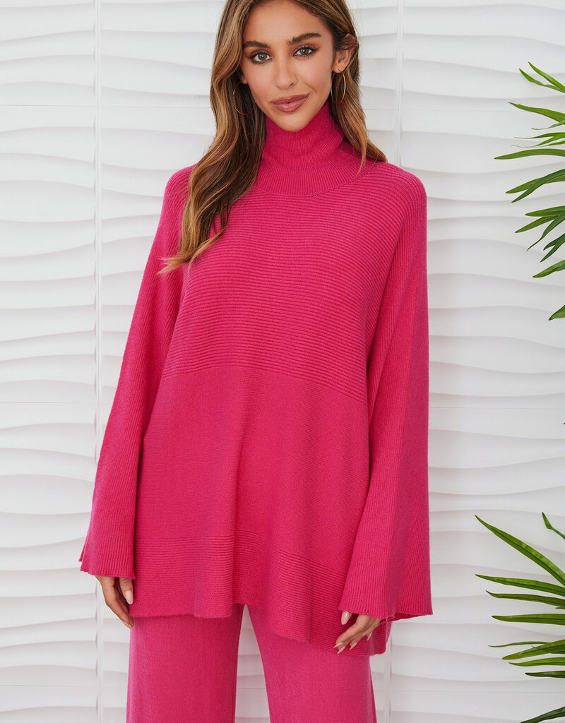 Milio Milano Milio Milano Wide Sleeve Turtleneck Sweater Fuchsia