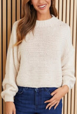Milio Milano Milio Milano Cropped Mock Neck L/S Chunky Sweater Oatmeal