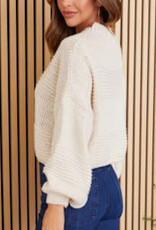 Milio Milano Milio Milano Cropped Mock Neck L/S Chunky Sweater Oatmeal