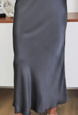 Milio Milano Milio Milano Silky/Viscose/Rayon Slip Skirt Charcoal