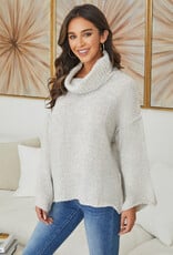 Milio Milano Milio Milano Oversized Turtleneck Sweater Light Grey