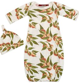 Milkbarn Milkbarn Organic NB Gown & Hat Peaches
