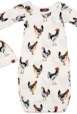 Milkbarn Milkbarn Organic NB Gown & Hat Chicken