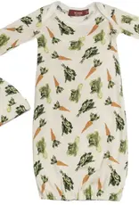 Milkbarn Milkbarn Organic NB Gown & Hat Fresh Veggies