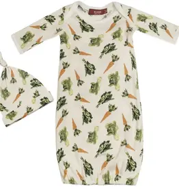 Milkbarn Milkbarn Organic NB Gown & Hat Fresh Veggies