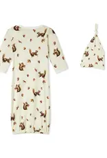 Milkbarn Milkbarn Luxe Stretch NB Gown & Hat Chipmunk