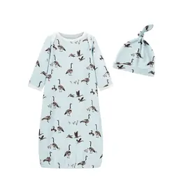 Milkbarn Milkbarn Luxe Stretch NB Gown & Hat Goose