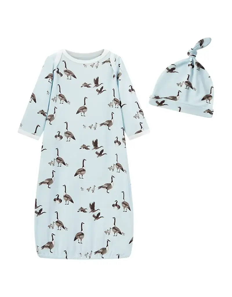 Milkbarn Milkbarn Luxe Stretch NB Gown & Hat Goose