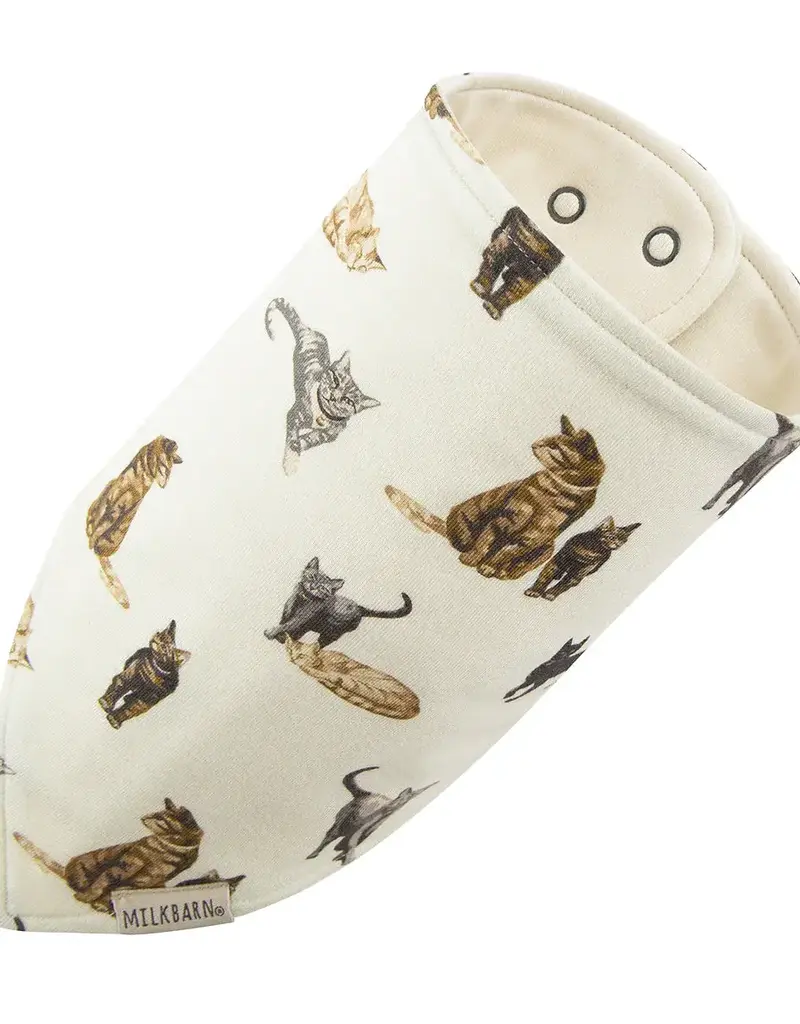 Milkbarn Milkbarn Cotton Stretch Kerchief Bib Cat