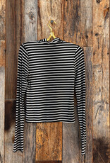 Project Social T Project Social T Lipson Striped L/S Turtleneck BLK/Ivory