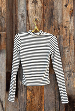 Project Social T Project Social T Lipson Striped L/S Turtleneck Ivory/BLK
