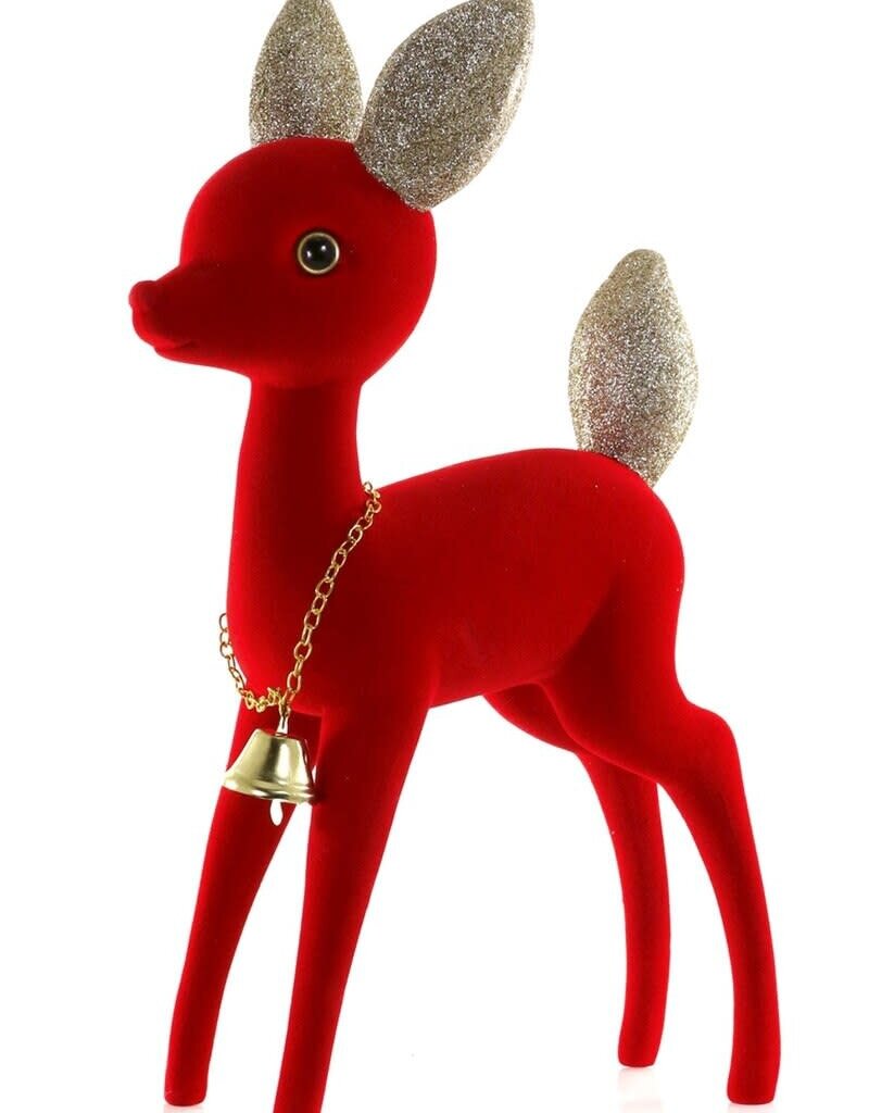 Cody Foster Cody Foster Kitschy Flocked Deer Red