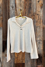 Project Social T Project Social T Enzo Collared Henley Oatmeal
