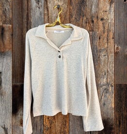 Project Social T Project Social T Enzo Collared Henley Oatmeal