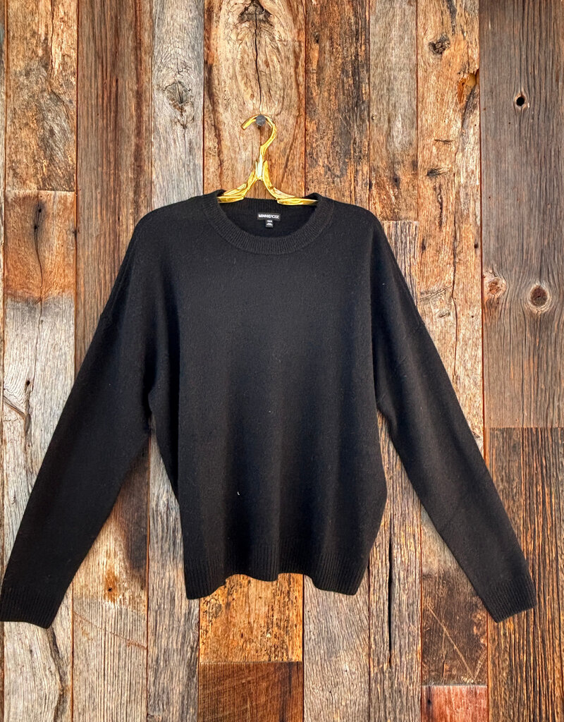 Minnie Rose Cashmere Oversized Sweater Black